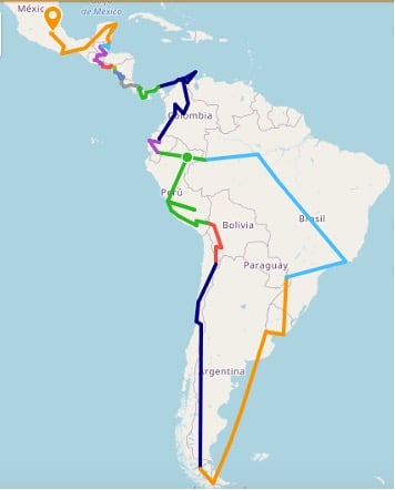 Meine Route durch Lateinamerika