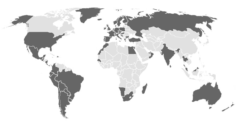 Karte meiner bereisten Länder