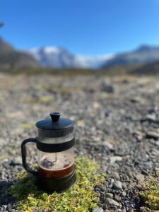 Kaffee mit Ausblick auf den Gletscher